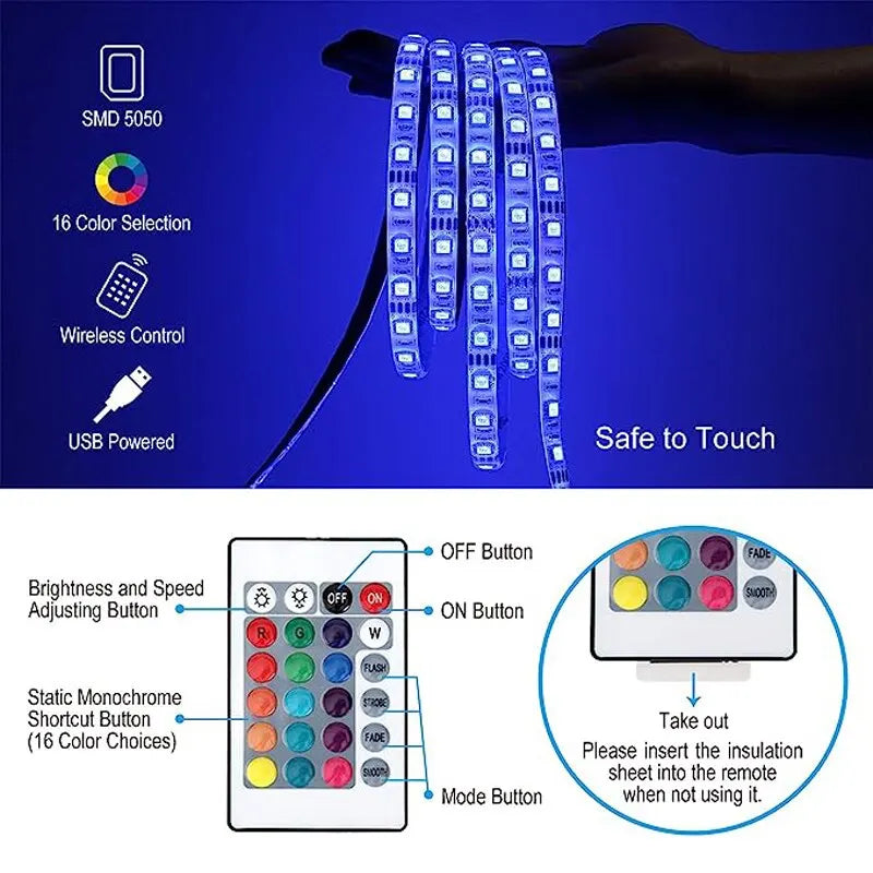 RGB LED Strip Light — 5M USB